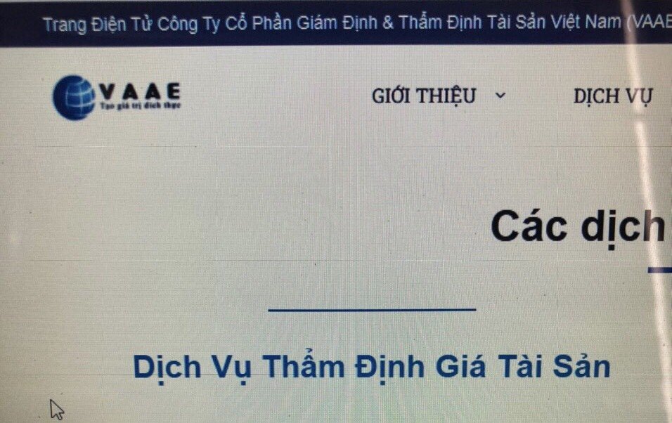 Logo của Công ty CP giám định và thẩm định tài sản VIệt Nam mới được sửa lại thành 4 chữ VAAE