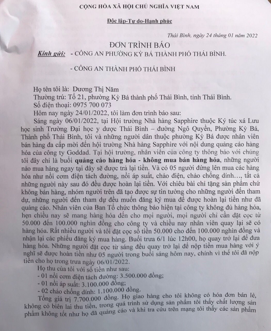 đơn tố cáo của người dân