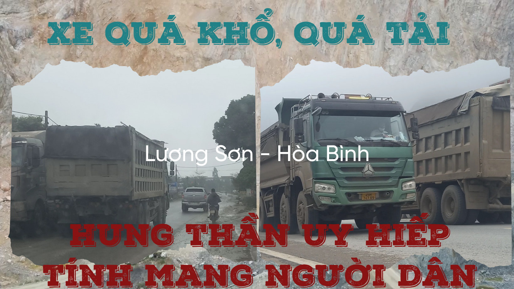 Xe quá khổ, quá tải đang là nỗi khiếp sợ của người dân sống ven tuyến đường Hồ Chí Minh thuộc địa phận huyện Lương Sơn, Lạc Thủy của tỉnh Hòa bình.