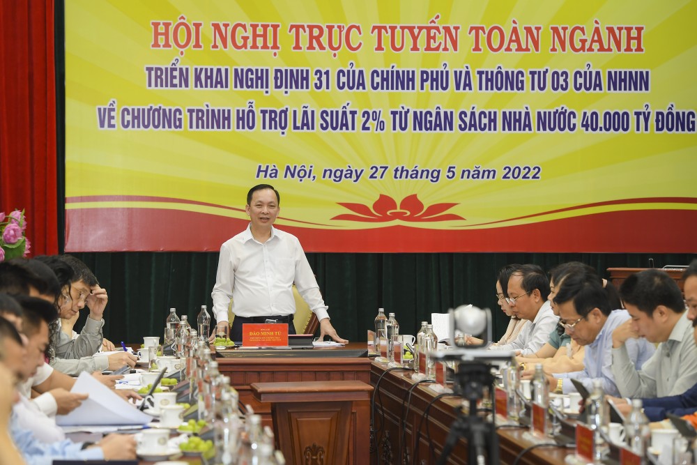 Hà Nội: Ngân hàng Nhà nước ​tổ chức Hội nghị trực tuyến triển khai chương trình hỗ trợ lãi suất 2%