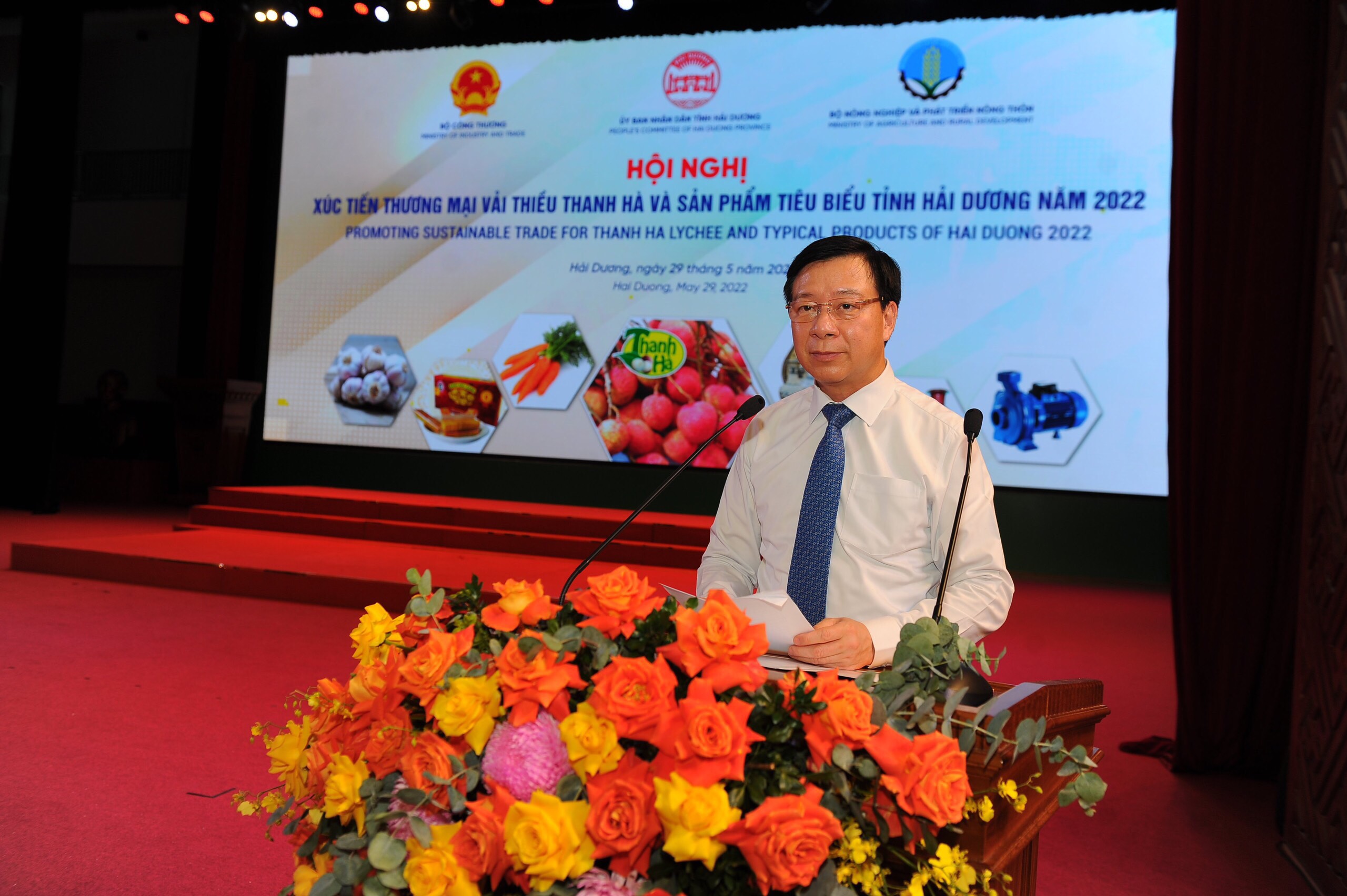 Ông Phạm Xuân Thăng – Ủy viên Trung ương Đảng, Bí thư Tỉnh ủy Hải Dương phát biểu chào mừng
