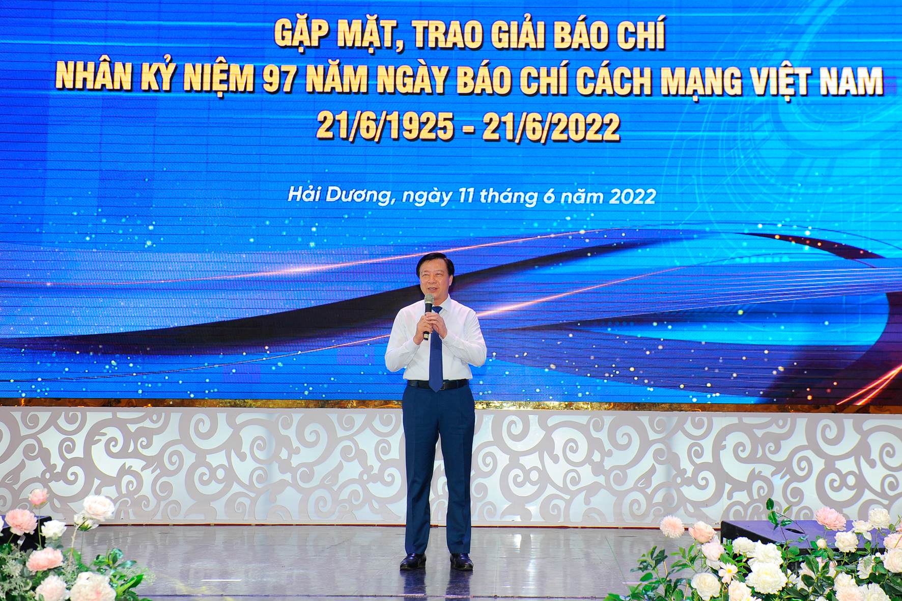 Bí thư Tỉnh ủy Hải Dương Phạm Xuân Thăng phát biểu tại buổi gặp mặt.