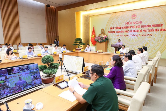 Thủ tướng Chính phủ Phạm Minh Chính chủ trì Hội nghị trực tuyến toàn quốc với các doanh nghiệp với chủ đề 