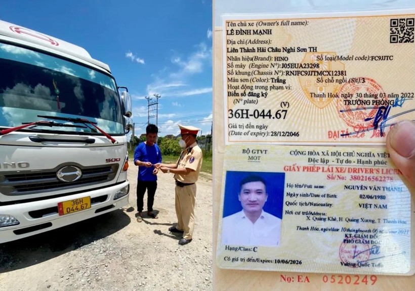 Hà Tĩnh: Tạm giữ phương tiện của tài xế mua giấy phép lái xe giả